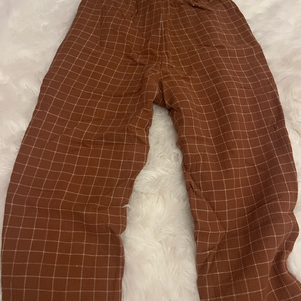 Brown Checkered Pants